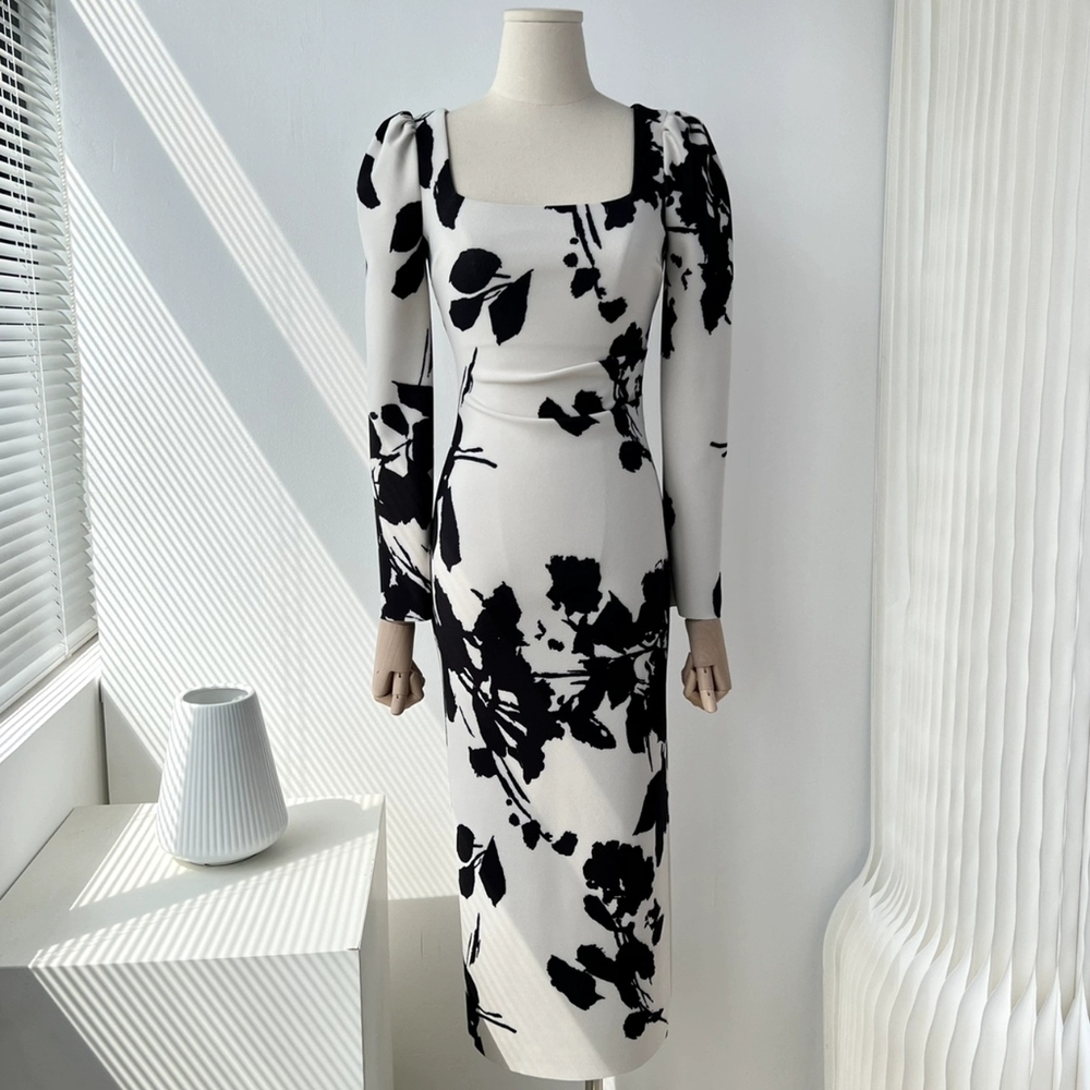 NWOT Square Neck Long Sleeve Dress
